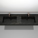 Modular Top da Bagno Realizzato in Gres Porcellanato Lunghezza 180cm Doppio Lavabo